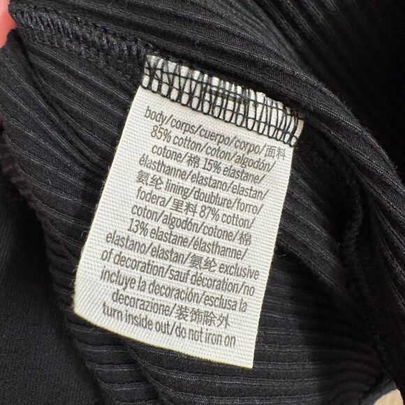 PINK Victorias Secret Black Ribbed Square Neck Active Mini Dress/Shorts XXL 10/1 - Picture 7 of 12